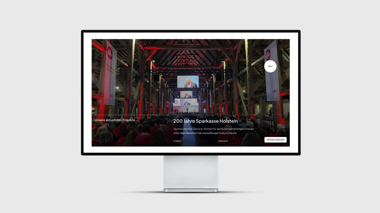 Die neue Convent-Website im iMac — Desktop-Ansicht