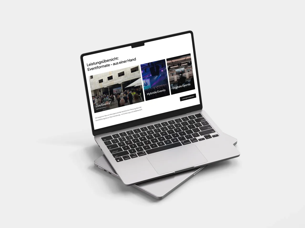 Leistungsübersicht der neuen Convent-Website im MacBook