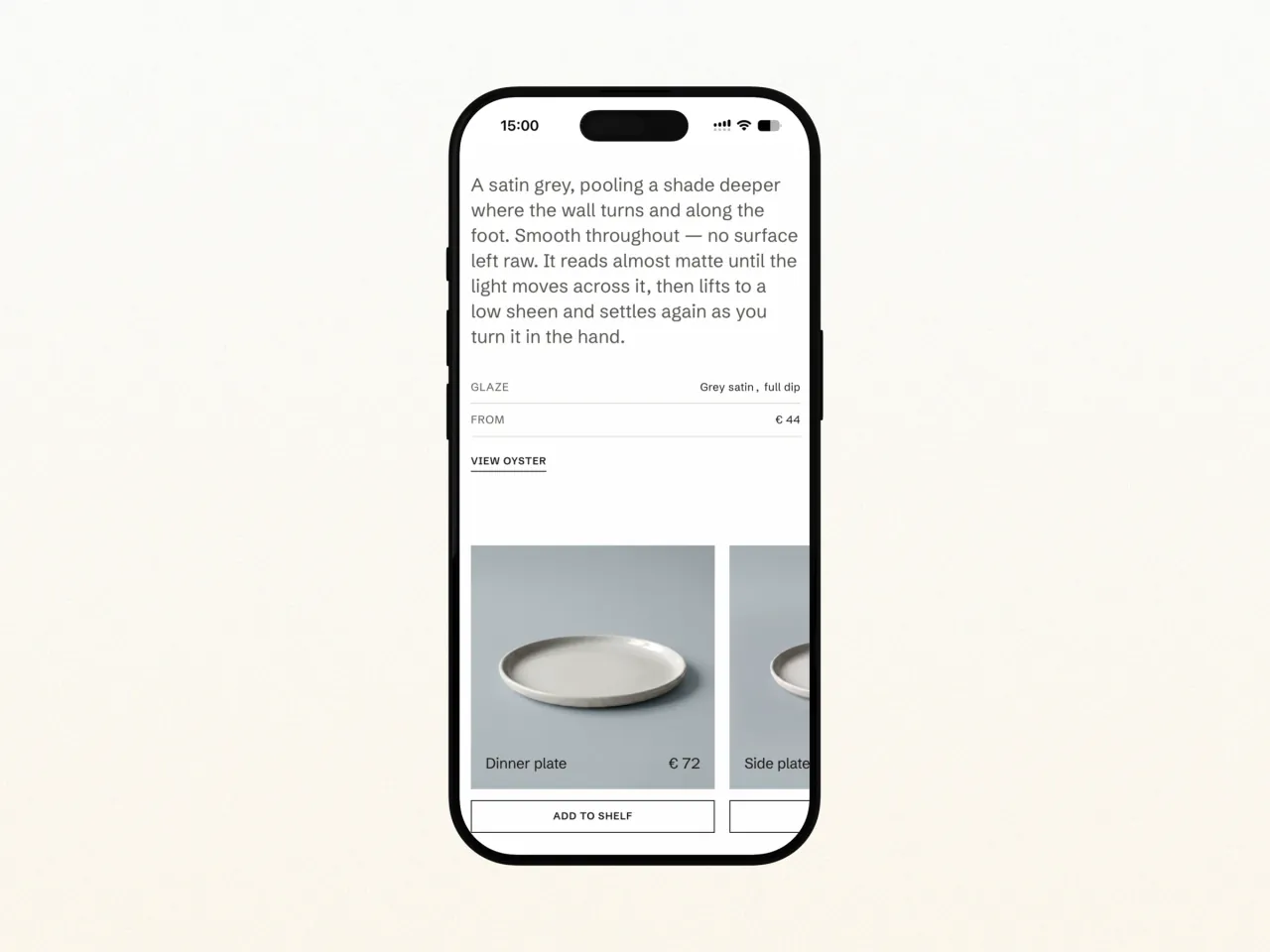 Die Oyster-Kollektion auf dem iPhone