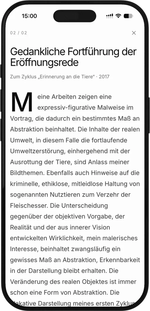Die Gedankliche Fortführung der Eröffnungsrede als eigene Leseseite